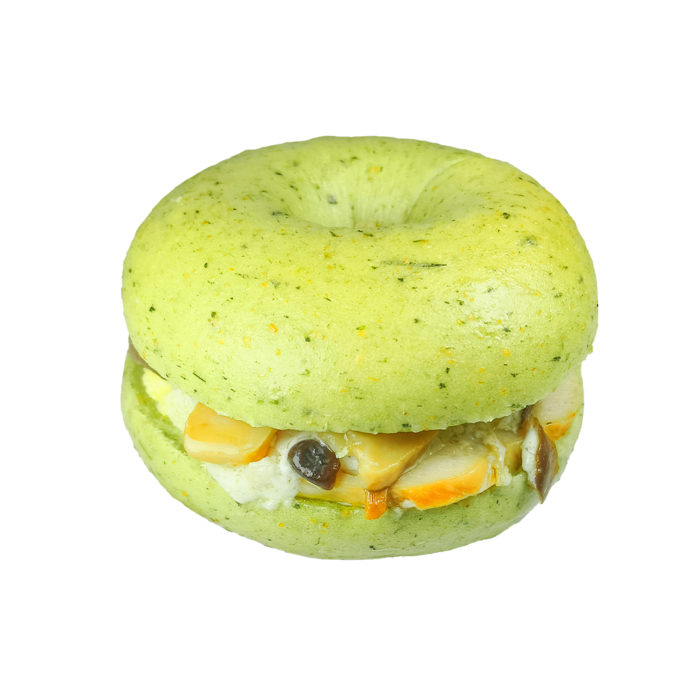 Spinach Pullus Boletus Bagel